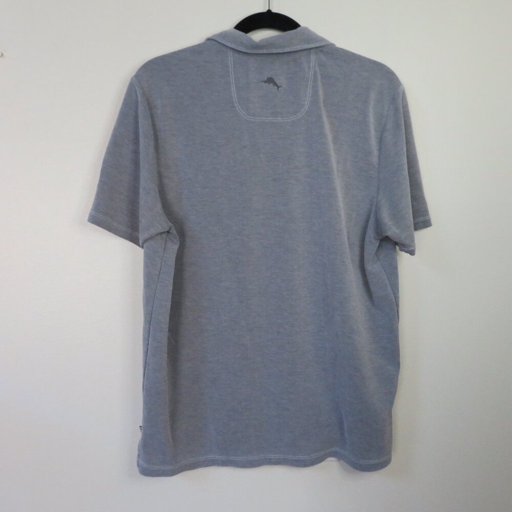 Men's Medium Tommy Bahama Grey Polo Shirt - Picture 3 of 3